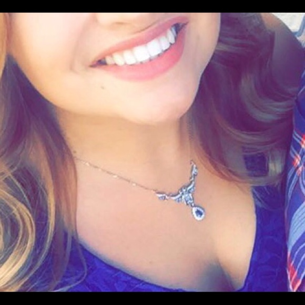 Sapphire and Diamond Necklace! With warranty